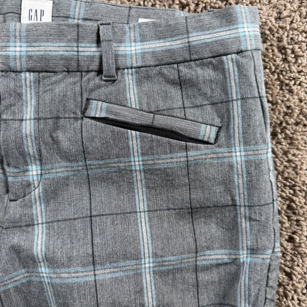 GAP Skinny Ankle Pants Women 12 Plaid Grey Blue Casual‎ Office preppy trousers